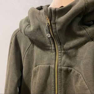 Lululemon olive green zip up hoodie